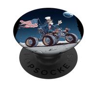 Superbe président américain sur la Lune avec Un véhicule Cool PopSockets PopGrip Adhésif