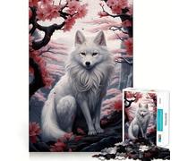 Superbe Puzzle de 1000 pièces Renard Blanc pour Adolescents Jeu Intelligent pour Partager Un Moment de complicité Assemblage d'une Image Pièce d'art 38x52cm