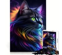 Superbe Puzzle de 1000 pièces représentant Un Chat Noir Fantastique, idéal pour Les Adolescents, Stimulant la mémoire et réduisant Le Stress Un Cadeau précieux et de qualité supérieure 50x75cm