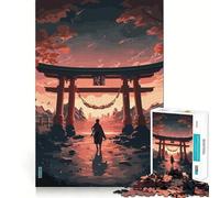 Superbe Puzzle de 1000 pièces représentant Une Porte Torii Japonaise Un Jeu de réflexion Amusant et sans Espace,Un Assemblage Parfait,Le pour Les réunions de Famille (50x75cm)