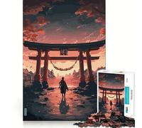 Superbe Puzzle de 1000 pièces représentant Une Porte Torii Japonaise Un Jeu de réflexion Amusant et sans Espace,Un Assemblage Parfait,Le pour Les réunions de Famille (38x52cm)
