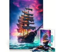 Superbe Puzzle de Bateau Pirate de 1000 pièces pour Adultes,Jeu Stimulant la mémoire,qualité Professionnelle,activité de découpage conviviale (38x52cm)