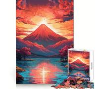 Superbe Puzzle de Montagne de 1000 pièces pour Adultes Soulagement du Stress Découpe précise Cadeau du Père Noël 38x52cm