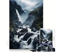 Superbe Puzzle Difficile Chutes d'or pour Adultes, 1000 pièces, Boost Recall Calm Escape Tight Edge, Cadeau spécial 38x26cm