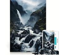 Superbe Puzzle Difficile Chutes d'or pour Adultes, 1000 pièces, Boost Recall Calm Escape Tight Edge, Cadeau spécial 38x26cm