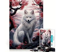 Superbe Puzzle Difficile Renard Blanc pour Adultes, 1000 pièces, Jeu de logique, Lien Familial, découpe de précision, Surprise chaleureuse 38x26cm