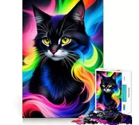 Superbe Puzzle Fantastique de 1000 pièces représentant des Adolescents Chats Noirs Un défi cérébral Amusant à Partager, aux découpes nettes et Chaleureuses 38x52cm