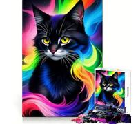 Superbe Puzzle Fantastique de 1000 pièces représentant des Adolescents Chats Noirs Un défi cérébral Amusant à Partager, aux découpes nettes et Chaleureuses 38x52cm