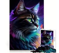 Superbe Puzzle Fantastique de 1000 pièces représentant Un Chat Noir, idéal pour Les Adolescents Jeu de logique et de détente Découpe précise Cadeau Exquis 50x75cm