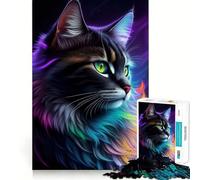 Superbe Puzzle Fantastique de 1000 pièces représentant Un Chat Noir, idéal pour Les Adolescents Jeu de logique et de détente Découpe précise Cadeau Exquis 50x75cm