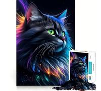 Superbe Puzzle Fantastique de Chat Noir pour Adolescents, 1000 pièces, Jeu de réflexion, Design Simple et Amusant, Cadeau mémorable 50x75cm