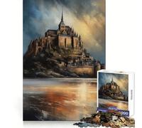 Superbe Puzzle Mont Saint Michel pour Adultes, 1000 pièces, Jeu d'exercice Mental, détente et création, pour Les vœux du Père Noël 38x52cm