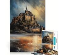 Superbe Puzzle Mont Saint Michel pour Adultes, 1000 pièces, Jeu d'exercice Mental, détente et création, pour Les vœux du Père Noël 38x52cm