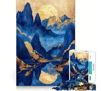 Superbe Puzzle Paysage doré de 1000 pièces,idéal pour stimuler l'esprit,sans bavures,pièces nettes et découpées,activité captivante pour des soirées tranquilles (38x26cm)