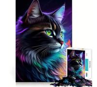 Superbe puzzle pour adultes représentant un chat noir fantastique 1000 pièces un jeu de logique et de réflexion pour un plaisir de lecture et de contemplation Pièce de collection aux découpes précises