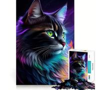 Superbe puzzle pour adultes représentant un chat noir fantastique 1000 pièces un jeu de logique et de réflexion pour un plaisir de lecture et de contemplation Pièce de collection aux découpes précises