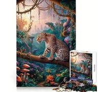 Superbe Puzzle Safari léopard pour Adolescents, 1000 pièces, idéal pour stimuler la mémoire et se détendre, Cadeau Parfait pour Les fêtes (38x52cm)