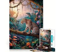 Superbe Puzzle Safari Léopard pour Adultes,1000 pièces,Jeu de réflexion et d'adresse,découpe de Haute précision,défi divertissant pour Les Loisirs (50x75cm)