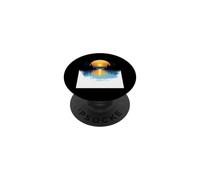 Superbe reflet du Coucher de Soleil sur Les Montagnes et Le lac PopSockets PopGrip Adhésif