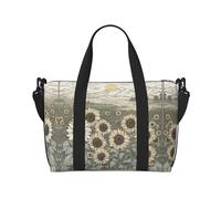 Superbe sac de voyage imprimé tournesols camomille, pour salle de sport et voyage, idéal pour les escapades sportives du week-end, noir, One Size