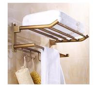 Superbe Serviette en Bronze Porte-Toile de Salle de Bain Serviette de Serviette en Laiton de Salle de Bain Serviette à Main avec Barre de Serviette 5 Crochets étagère de Serviette Pliable