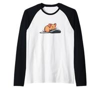 Superbe Souris Rongeur avec PC pour Les Amateurs d'ordinateurs Manche Raglan