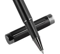 Superbe Stylo De Luxe Pour Homme - Cuivre Pur - Sensation Lourde - Stylo Professionnel Lisse Pour Écrire Un Journal Intime Avec Étui Cadeau Et 2 Recharges (Noir)