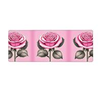Superbe tapis de souris rose avec bords roses pour une utilisation dans les bureaux, bibliothèques et maisons (30 cm × 80 cm)