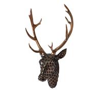 Superbe tête de cerf à suspendre au mur - Sculpture unique en forme de tête d'animal - Parfaite pour la maison et la décoration - Kjw740 (marron, 40 x 22 x 15 cm)