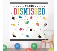 Superbe Toile de Fond Multicolore « Class Dismissed » - 165,1 x 165,1 cm (1 pièce) - Design accrocheur, décoration d'intérieur - Parfait pour Les fêtes de Remise de diplôme et Les événements