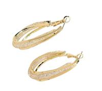 Superbes boucles d'oreilles créoles contemporaines en maille pour les créateurs de tendance, taille unique, Comme décrit, Comme décrit.