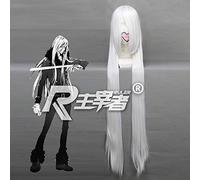 Superbia · squalo Cosplay perruque longue argent droite fibre résistante à la chaleur cheveux Peruca Anime Costume perruques KUZZ2833