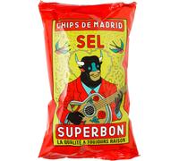 Superbon Chips Sel Chips de pommes de terre au sel, croustillantes et épicées 135g