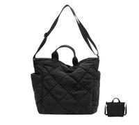 Supercap - Sac à main pour femme, sac fourre-tout léger avec fermeture éclair, sac à bandoulière pour l'école, les déplacements, les voyages, le magasin (black)