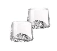Supercap - Verres à whisky de montagne, 250 ml, verre en cristal à l'ancienne, brandy, bière, scotch, tasse à cocktails pour bar, décoration d'intérieur (2pcs) (clear, 2pcs)