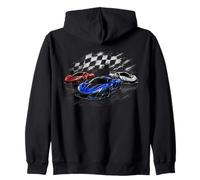 Supercars Racing Speed Design Drapeau à Carreaux Style Racing Sweat à Capuche