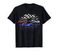 Supercars Racing Speed Design Drapeau à Carreaux Style Racing T-Shirt