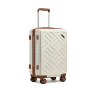 Supercase Valise de Voyage Rigide Cabine 55x38x20cm Valise Soute 4 roulettes avec Serrure TSA Valise Résistante et Pratique, Crème