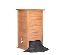 SUPERCOMP Bac à Compost en Bois 340 L - sans Odeurs, sans Brassage, Aération Verticale, Protection Anti-Nuisibles, avec Plaque de Fond