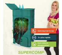 SUPERCOMP composteur bac a compost 350 L compostage sans odeur - avec plaque sol