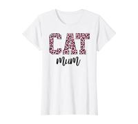 Supercute for Feline Fans Pink Leopard Cat Mum T-Shirt Graphique avec Valeur