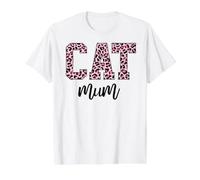 Supercute for Feline Fans Pink Leopard Cat Mum T-Shirt Graphique avec Valeur