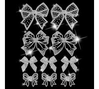 SUPERDANT 10 pièce de Strass Thermocollant pour Nœuds Papillon Transfert de Strass à Repasser pour T Shirt Autocollants à Chaud pour Vêtements Patch Thermocollant