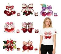 SUPERDANT 16 Pcs Transfert Textile Thermocollant Cerise et Noeud Multicolores Papier Transfert pour Textile Taille Multiple Impressions DTF pour T shirts Sweats à Capuche et Projets de Style Personnel