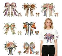 SUPERDANT 16 Pcs Transfert Textile Thermocollant Prêts À Apposer Patchs Application Arc Modèles Floraux 8x20 cm Multi Taille Papier Transfert pour Textile Pour DIY Artisanat Et Articles