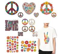 SUPERDANT 16 Pièces Transfert Textile Thermocollant Prêts À Presser Transferts DTFs Amour Paissance Couleurs Vives Décalcomanies Chaleur Pour Tee-Shirts Coton Sweats À Capuche Sacs Toile