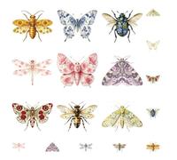 SUPERDANT 18 Pièces Transfert Textile Thermocollant en Vinyle 2 Tailles 3.15in/8cm et 8.66in/22cm Décors Fleur Papillon Sphinx Pour Décoration Vêtements DIY et Vêtements Personnalisés Bleu