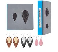 SUPERDANT 2 Formes Feuille Gland Cuir Boucles D'Oreilles Matrices de Découpe Géométrique Dangle Fringe Boucles D'Oreilles Bijoux en Bois Découpes Boucles D'Oreilles Découpe pour Femmes Filles DIY Art