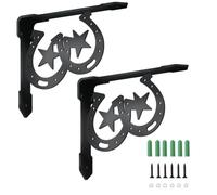 SUPERDANT 2 Pièces Equerre Etagere Murale à Fer à Cheval Supports d'Étagère Décoratifs en Fer Noir Robustes pour Équerre Étagère Murale avec Vis pour Bibliothèque Cheminée Mantel Corbeaux