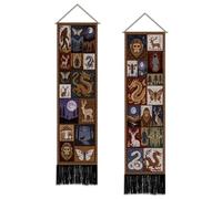 SUPERDANT 2 Pièces Tapisserie Créature Mystérieuse 51×13in 130×33cm Ensemble Tenture Murale Dragon Lune Bannière Tissu Rétro Etroite Pour Salon Chambre Entrée Salle Des Hommes Colorée